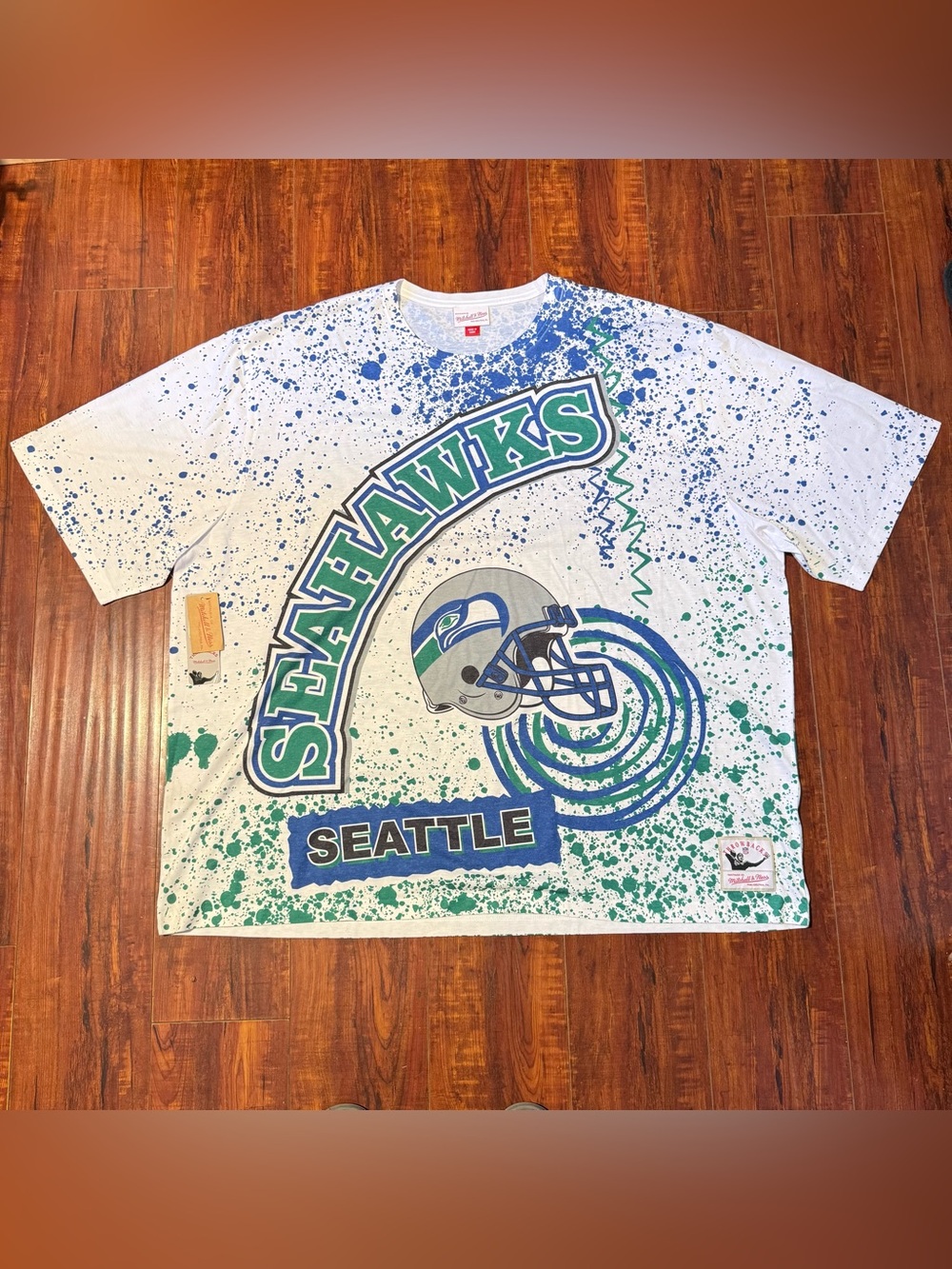 Seattle Seahawks NFL Mitchell Ness All Over Print T-Shirt Sz 4XL Brand New Read!